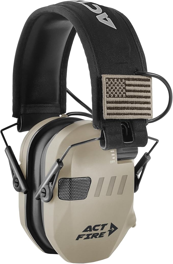 Shooting Ear Protection for Gun Range, Active Noise Reduction NRR 23dB, Shooting Ear Muffs Hearing Protection