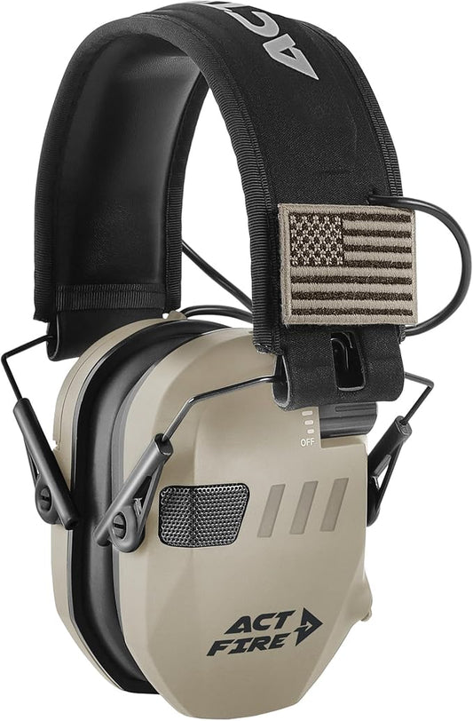 Shooting Ear Protection for Gun Range, Active Noise Reduction NRR 23dB, Shooting Ear Muffs Hearing Protection