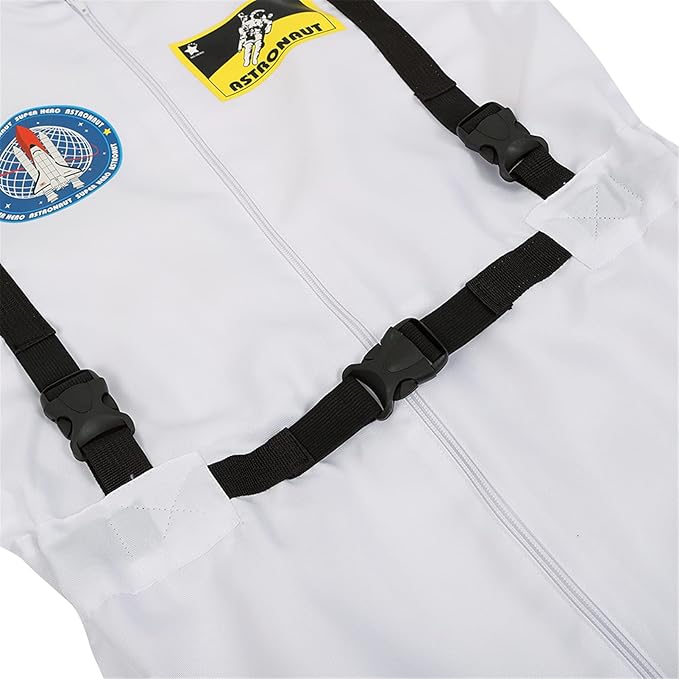 Men's Adult Astronaut Spaceman Costume Coverall Pilot Air Force Flight Jumpsuit Dress Up Party