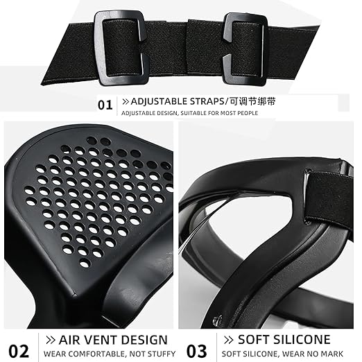 Anti-Fog Full Face Active shields Protection Visible Expression Transparent Breathable Comfortable Adults Reusable (White, 5PCS), JZY-0010