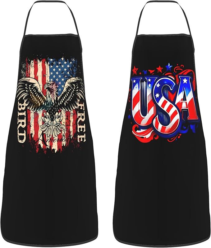 USA American Flag Aprons Mens Aprons Funny Cooking Kitchen Aprons for Women Fathers Day Gift His Hers Gifts Couple Gifts for Wedding Cool Bridal Shower Engagement Anniversary