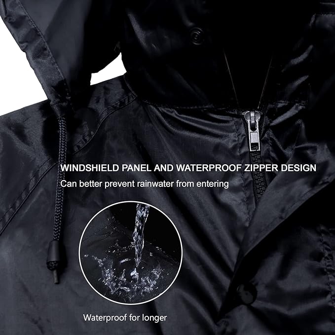 Men's Rain Suit Lightweight Waterproof Protective Raincoats (Jackets and Pants) Rain Gear Workwear