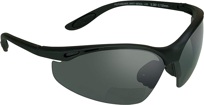 proSPORT Bifocal sunglass Safety Reader Z87 Wrap Around No Slip Grip +1.50 +2.00 +2.50 +3.00