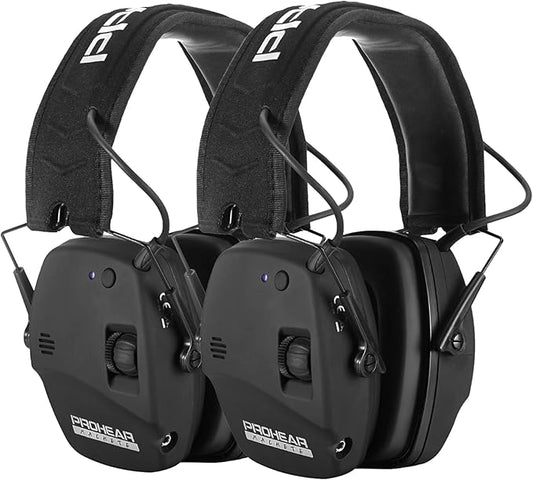 PROHEAR 030 2 Pack Bluetooth 5.4 Electronic Shooting Ear Protection Earmuffs with Foam Ear Pads-Black