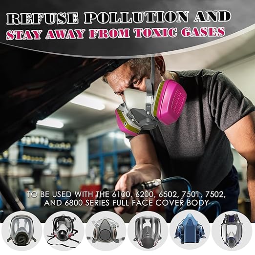 10 Pair 60926 Respirator Cartridges, 60926 Respirator Filters for Gas Mask, Protects Against Dust, Organic Vapors Gas and Pollen, Apply to 6100, 6200, 6502, 7501, 7502, 6800