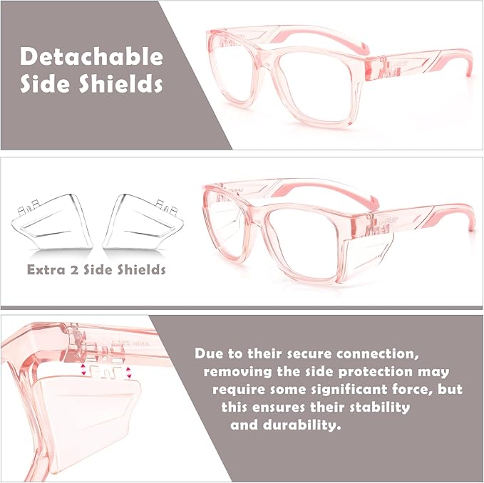 UKNOW Safety Glasses - Anti Fog Lenses - Eye Protection with Side Shields - ANSI Z87.1 Protective Eyewear - UV Protection