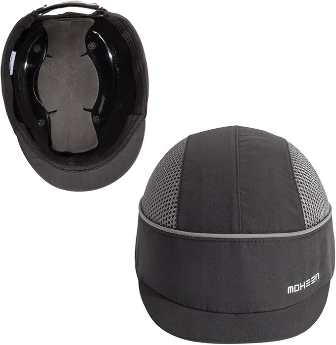 MOHEEN Safety Bump Cap, Baseball Hat Style with Reflective Stripes Lightweight and Breathable Hard Hat Head Protection Cap
