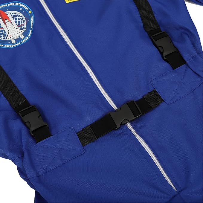 Women's Astronaut Spaceman Costume Adult Coverall Air Force Flight Jumpsuit Halloween Dress Up Party