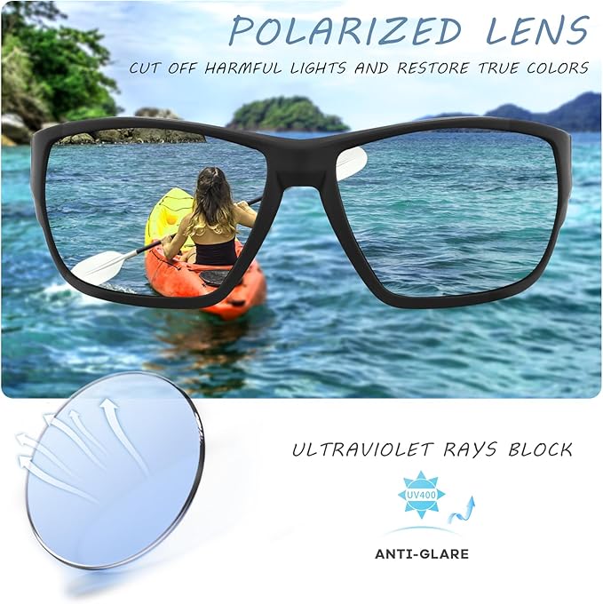 Polarized Riding Sunglasses Foam Padded Wraparound Fit Men Women Motorcycle Driving Running Cycling Fishing