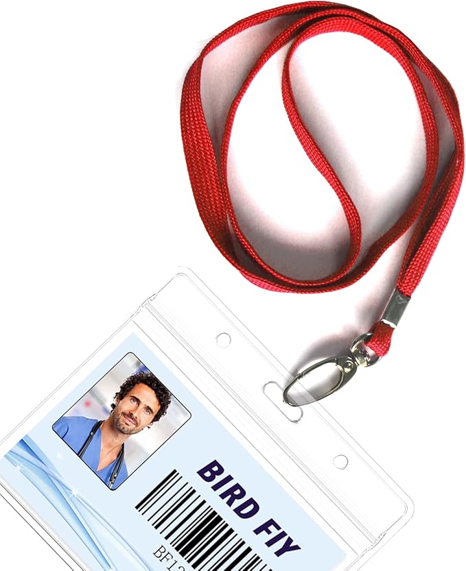 Bird Fiy Black Lanyard 100 Pack Bulk Lanyards for Id Badges Holders Each Lanyard 17 Inch with 360° Swivel Hook