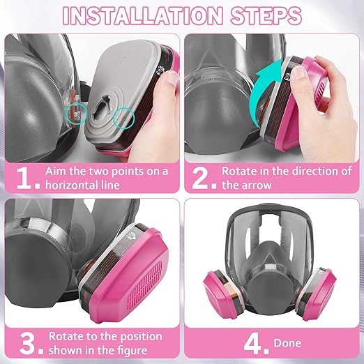 2 Pack Full Face Respirator Masks - Reusable 6800 Painting Respirator Mask with 60925 Filters, Gas Masks Survival Nuclear and Chemical,Ideal for Paint, Dust, Spraying, Epoxy Resin, Polishing, Sanding