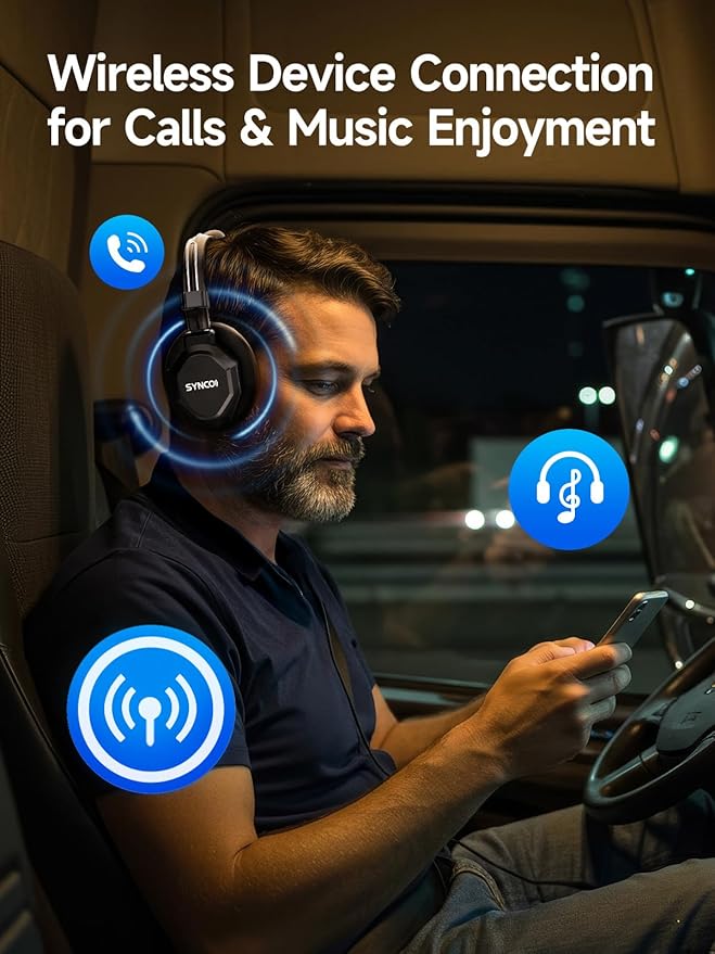 SYNCO XTALK XMAX9 Wireless Intercom Headset System, Dual Ear Communication Headsets with Noise Reduction 500m/1640ft for 9 Person Event TV Production Live, Xtalk-Xmax-Wireless-Headset-Intercom