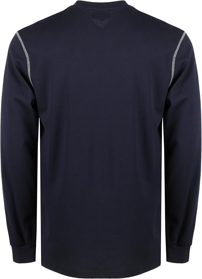 BOCOMAL FR Shirts for Men 5.5oz Lightweight Long Sleeve Work Henley Fire Resistant Shirt CAT2
