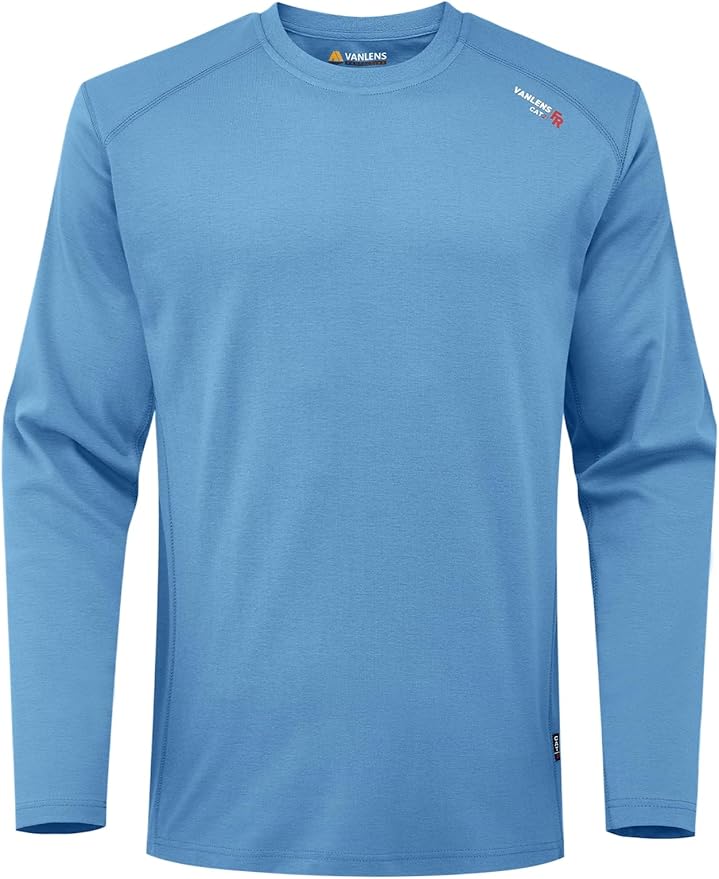 FR Shirts for Summer 5.5OZ Lightweight Breathable Vented Mesh Flame Resistant Long Sleeve Crew T-Shirt CAT2