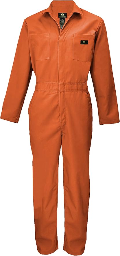 Natural Uniforms Mens Long Sleeve Zip Up Twill Coverall, Stain and Wrinkle Resistant