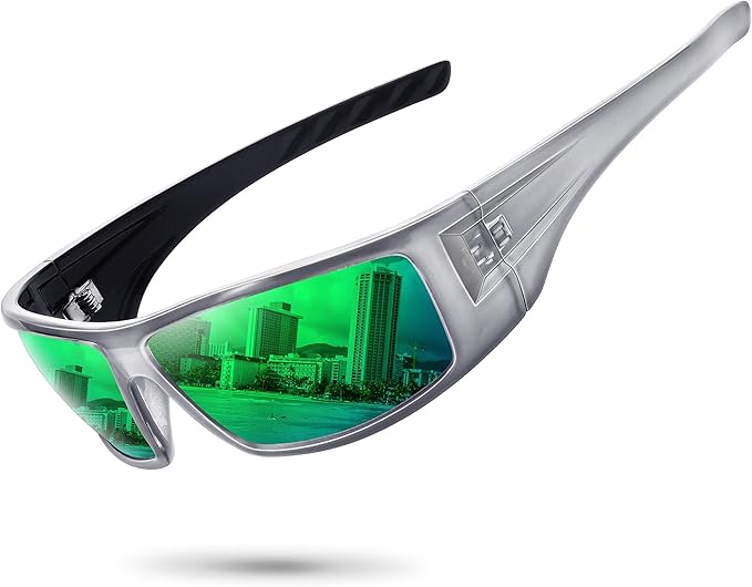 Polarized Sports Sunglasses for Men Women Unbreakable Frame Cycling Fishing Wrap Around Sunglasses UV400 Protection