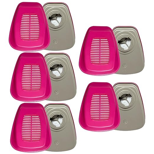 5 Pair 60926 Respirator Cartridges, 60926 Respirator Filters for Gas Mask, Protects Against Dust, Organic Vapors Gas and Pollen, Apply to 6100, 6200, 6502, 7501, 7502, 6800