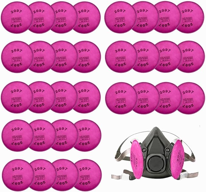 32Pcs(16Pack) 2097 Particulate Filter,2097 Filter Compatible with 6000 6200 6800 7000 FF-4 Series to Replace Filters