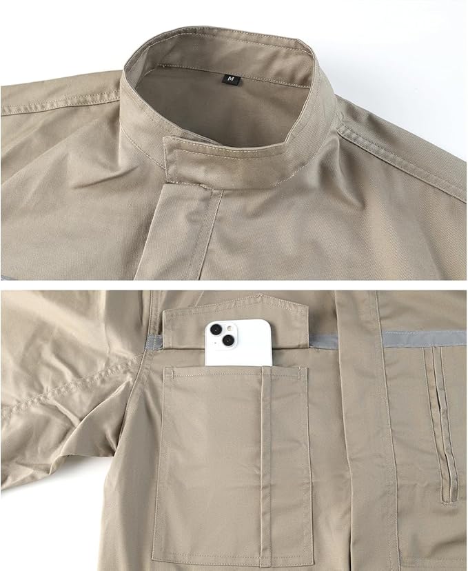 Mens Workwear Coveralls Multi Pockets Work Suit Mechanic Overalls Jumpsuits Unisex Long Sleeve Garage Coverall
