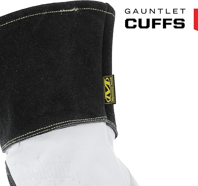 Mechanix Wear: Pulse TIG Welding Gloves, Durahide Goat Leather, Work Gloves with Glide Resistance, Added Durability, Rollover Fingertips for Improved Dexterity, Safety Gloves (White, Large)