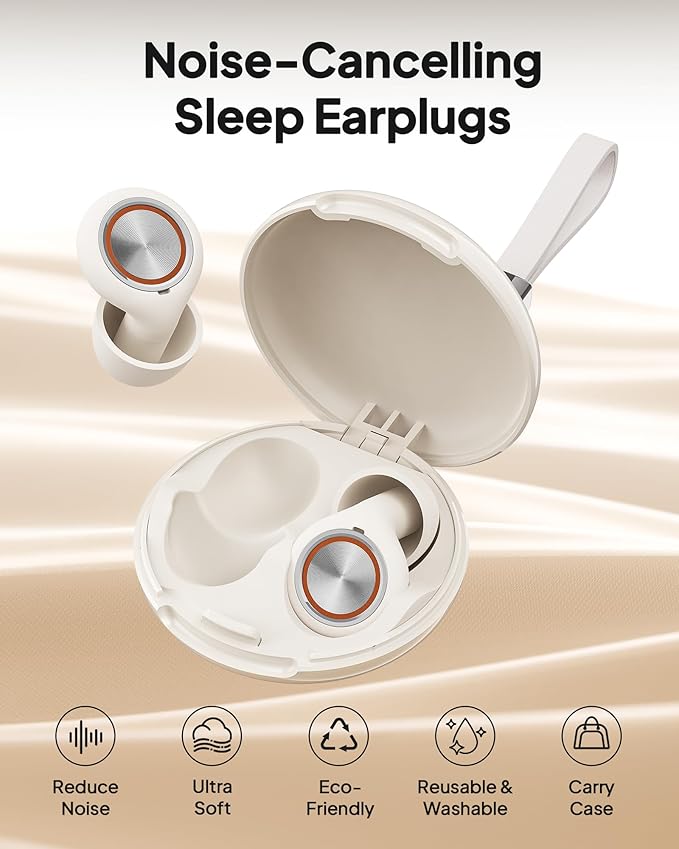 Ear Plugs for Sleeping Noise Cancelling, Reusable Silicone Ear Plugs for Sleeping with 8 Eartips and Case, 45dB Noise Reduction, High-Fidelity Hearing Protection Ear Plugs for Concert and Snoring
