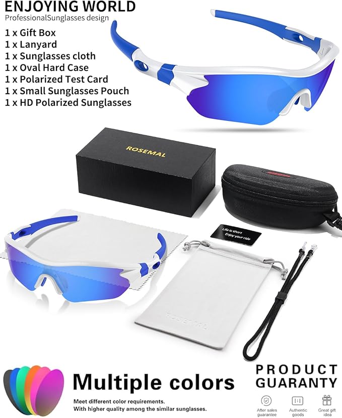 Polarized Sports Sunglasses for Men Women Youth Baseball Running Fishing Tennis Golf Cycling Driving Motor TAC UV400 TR90