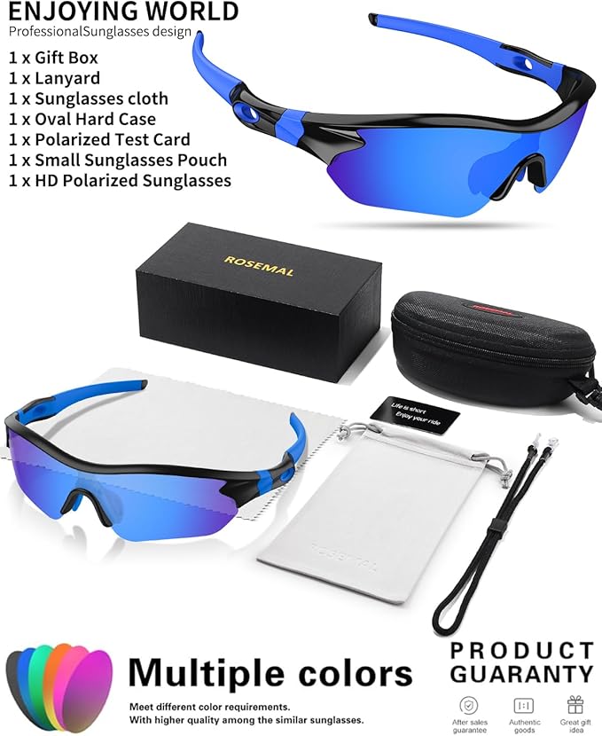 Polarized Sports Sunglasses for Men Women Youth Baseball Running Fishing Tennis Golf Cycling Driving Motor TAC UV400 TR90