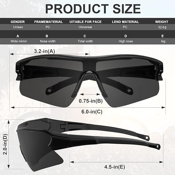 Safety Glasses Goggles for Men, Anti Scratch ANSI z87+ Compliant UV Protection Protective Eyewear Rubber Non-slip Leg