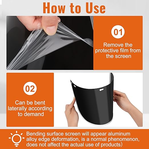 4 Pcs Face Shield Replacement Lens, 15.47" x 7.87" for Full-face Coverage Protective Safety Visor Replacement for Grinding, Welding, DIY, Cosplay Helmet