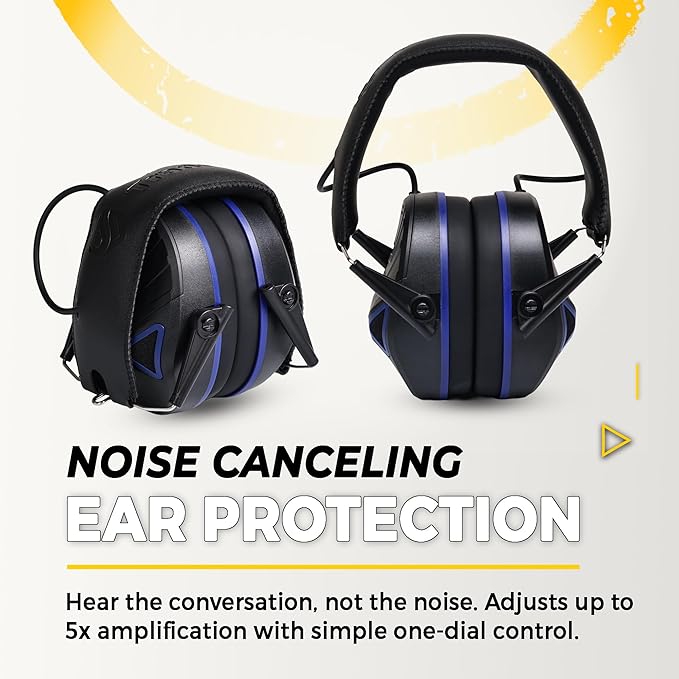TradeSmart Complete Shooting Eye and Ear Protection: Electronic Earmuffs for Shooting, Range Glasses & Hard Carrying Case