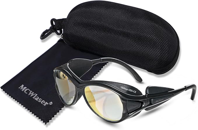 MCWlaser CO2 Laser Safety Glasses 10600nm 10.6um Protective Goggles Eye Protection Glasses, for CO2 Laser Engraving Cuttinge Beauty EP-25
