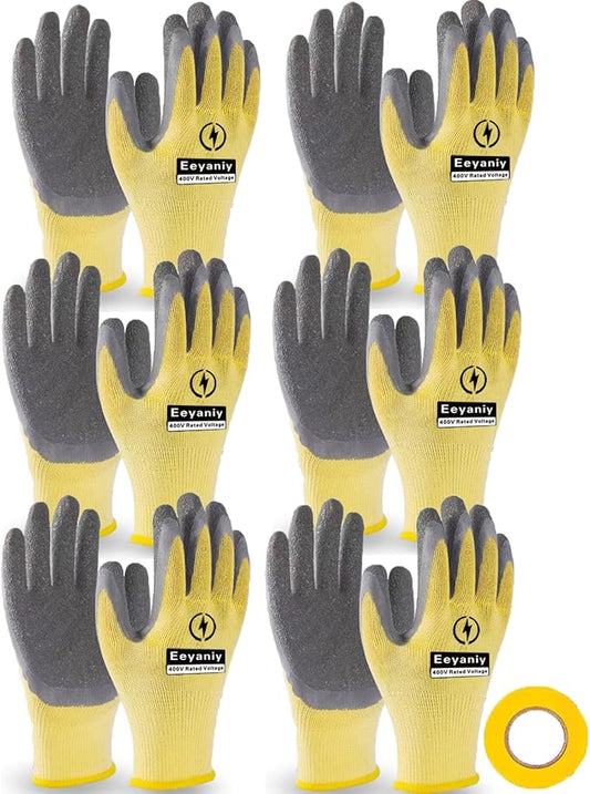 Electrician Gloves 400V Insulated Work Gloves High Voltage Insulated Rubber Non-Slip Electrical Gloves