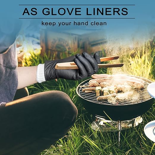 GSAFEME 12 Pairs Cotton Glove Liners for BBQ, Cooking, Grilling, Food Handling - Safety Work Gloves Hand Saver, Large