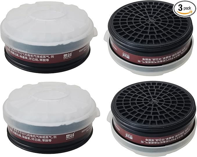 LDY-3 P-A-1 Filter Cartridge Against Organic Vapors and Dust for Respiratory Protection,Screw Type,4 Pcs
