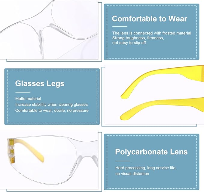 Weewooday 48 Packs Kids Safety Glasses Scratch Impact Resistant Safety Goggles Child Protective Eyewear Goggles with Lenses