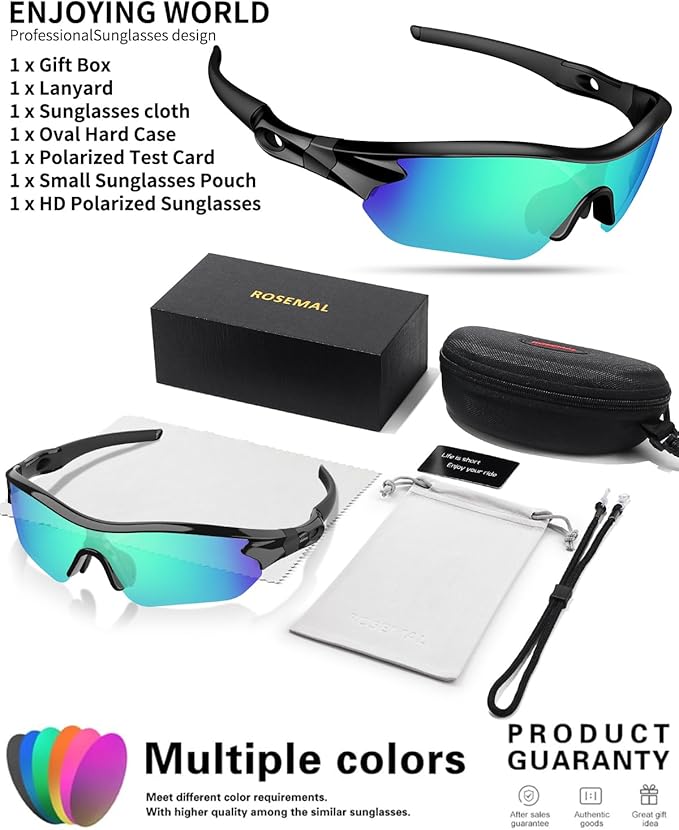 Polarized Sports Sunglasses for Men Women Youth Baseball Running Fishing Tennis Golf Cycling Driving Motor TAC UV400 TR90