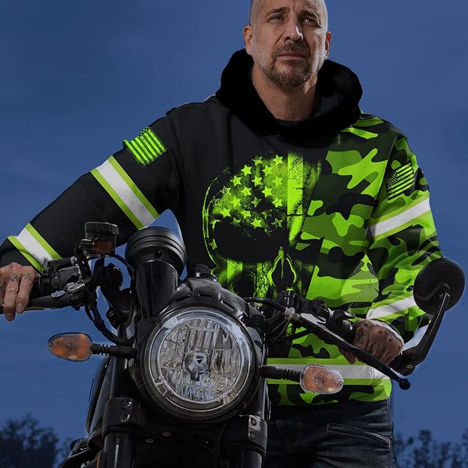 Maddly High Visibility US Flag Collection Safety Workwear Custom Name for Workers, Runners, Truckers, Patriotic