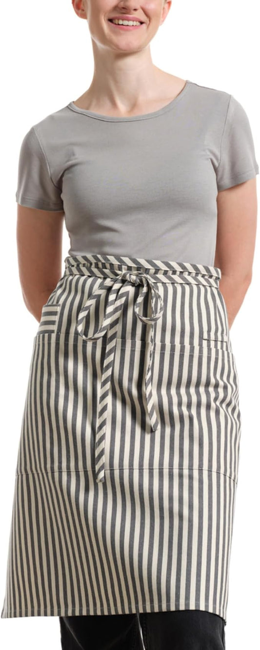 MEEMA Bistro Half Apron for Men & Women | Half Aprons for Women With Pockets | Delantales Para Meseros | Waitress Aprons | Server Apron with Pocket