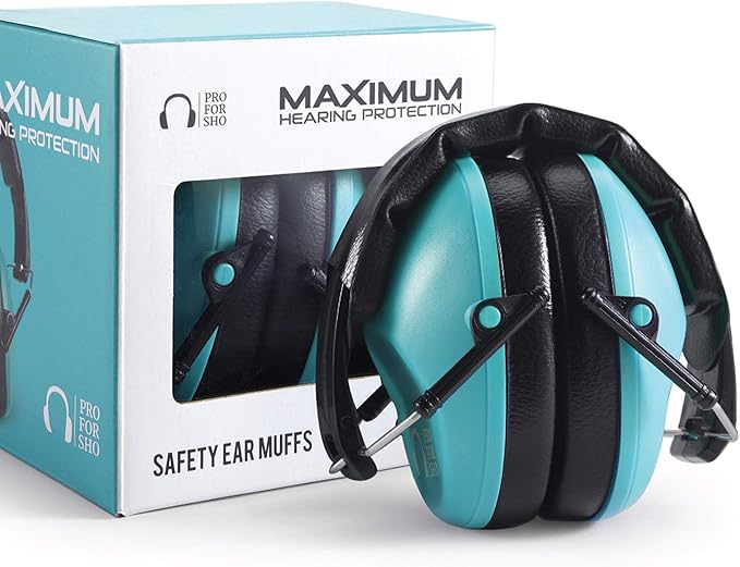 Pro For Sho 34dB NRR Hearing Protection Ear Muffs - Highest NRR in Compact Design, Ear Protection for Shooting, Mowing, Work
