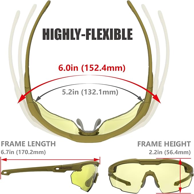 Shooting Safety Glasses for Men Airsoft Hunting Riding Anti-Fog Military Grade Ballistic Tactical Eye Pro Range