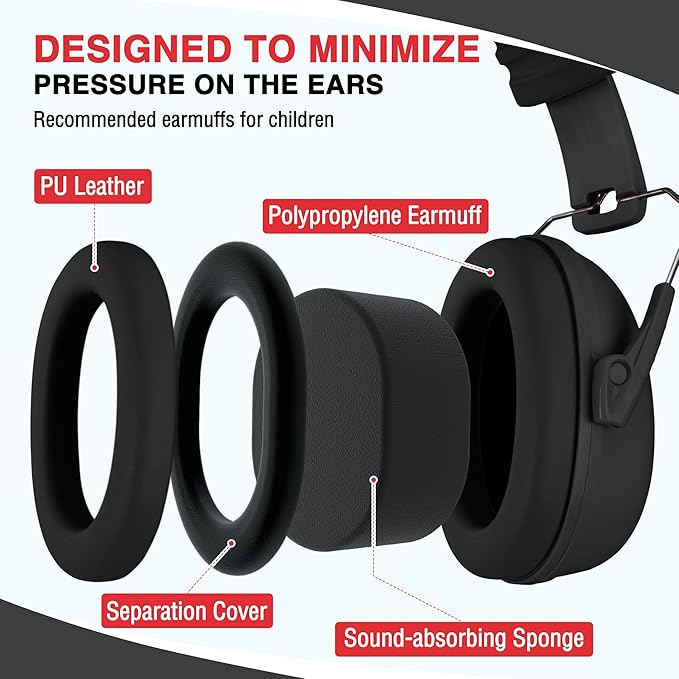 WORKPRO Noise Cancelling Headphones for Kids, NRR 25dB Kids Ear Protection, Autism Noise Reduction Ear Muffs