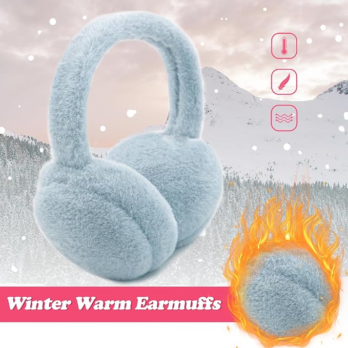 Kids Winter Earmuffs Baby Warm Ear Muff Girls Cute Furry Ear Warmers Boys Foldable Ear Covers for Cold Weather