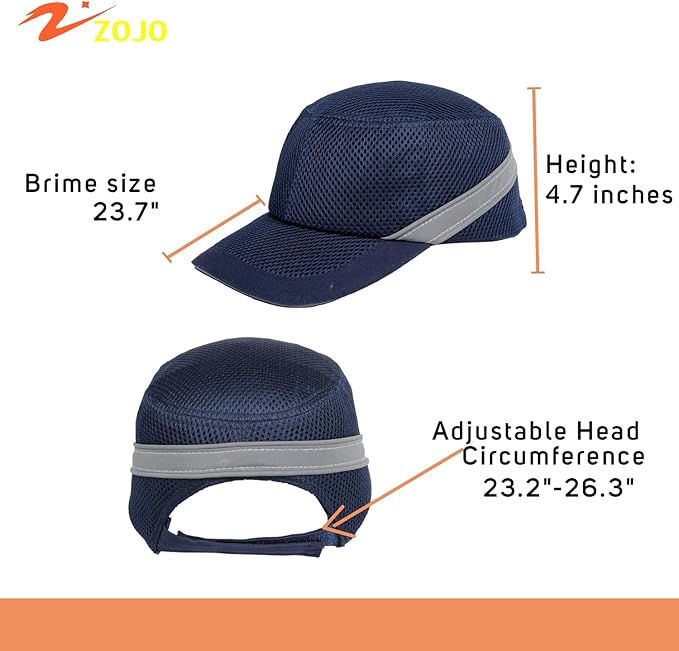 Zojo Baseball Bump Cap Hard Hat Helmet,5PCS Reflective Breathable Lightweight Safety Cap for Men and Women