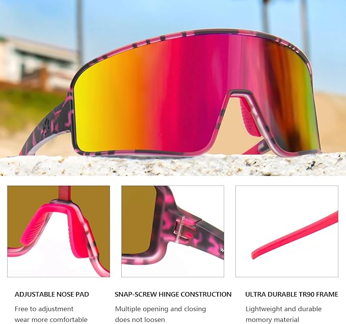 MAXJULI Polarized Sunglasses for Men Women, Windproof Outdoor Sports Cycling Running UV400 Protection Sun Glasses 8121