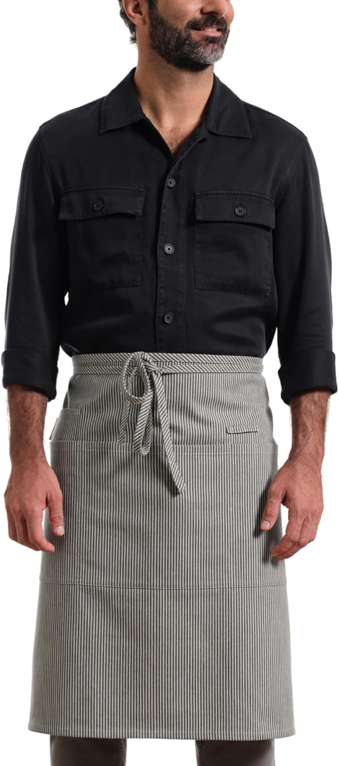 MEEMA Bistro Half Apron for Men & Women | Half Aprons for Women With Pockets | Delantales Para Meseros | Waitress Aprons | Server Apron with Pocket