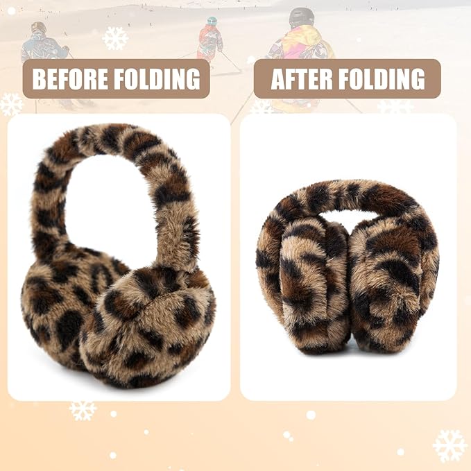 Kids Winter Earmuffs Baby Warm Ear Muff Girls Cute Furry Ear Warmers Boys Foldable Ear Covers for Cold Weather