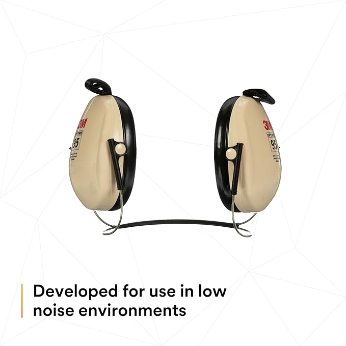 3M PELTOR Hearing Protection Optime 95 Earmuffs, Adjustable Earcups, E-A-Rfit Compatible, Stainless Steel