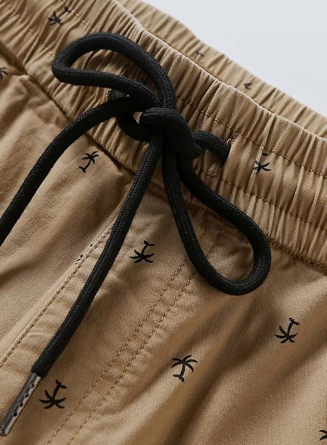 JMIERR Mens Casual Shorts - Cotton Drawstring Summer Beach Stretch Twill Chino Golf Shorts