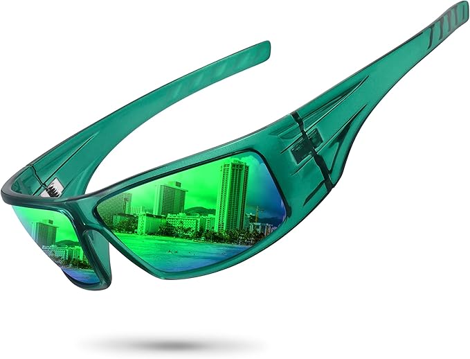 Polarized Sports Sunglasses for Men Women Unbreakable Frame Cycling Fishing Wrap Around Sunglasses UV400 Protection