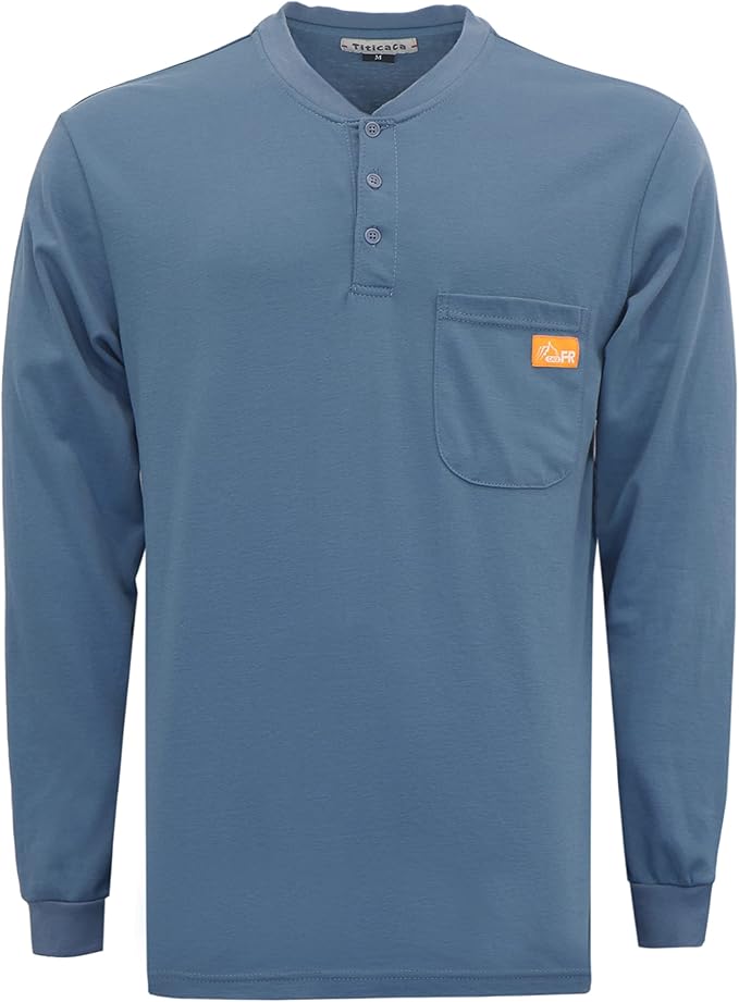 Titicaca FR Shirts for Men 5.5OZ Light Weight for Summer Flame Resistant Henley Shirts